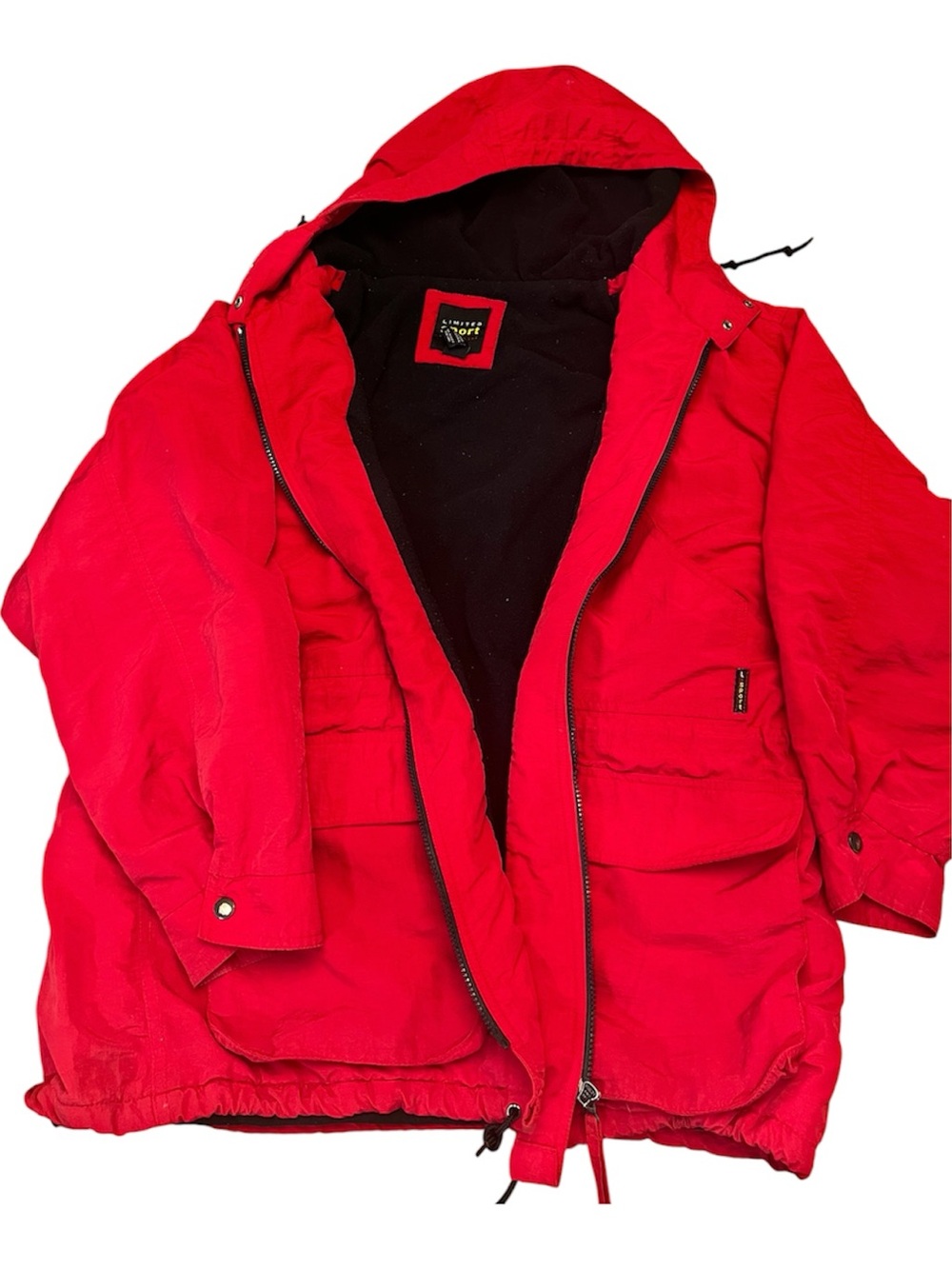 Vintage 90s The Limited sport Red Hooded nylon oversized Jacket size Large